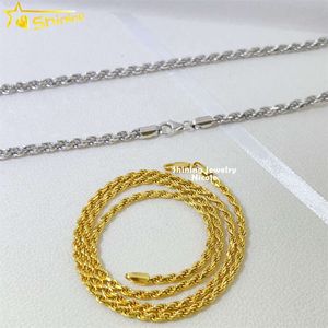 卸売価格ソリッドシルバージュエリー1.2mm 1.3mm 2mm 3mm 4mm金メッキネックレス925スターリングシルバーロープチェーン