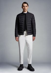 2023 outono inverno masculino pato branco para baixo parkas jaquetas gola com zíper listrado casacos curtos finos mkm035