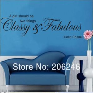 Wall Stickers 2014 'A Girl Should Be Two Things..." English Quote Vinyl Wall Art Decals/Window Stickers /Home Decor 231208