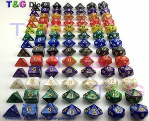 Whole7pclotダイスセット大理石効果D4 D4 D10 D10 D10 D12 D20 D20 Dungeon and Dragons RPG Dice 7703346を使用した高品質の多量サイコロ