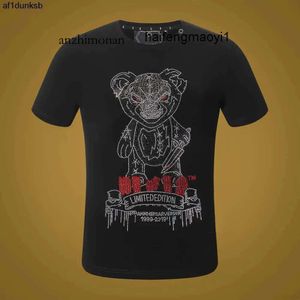 Phillip Designer Summer Party Pleins S Beach Homens Plain Philipps T-shirt Designer Pp Black Skulls Bear Manga Curta Plein Tees Mens PP Padrão 554