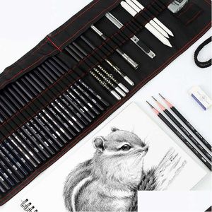 Malerei Stifte Großhandel 17 Bleistift Skizze Set Malerei Carbon Stift Werkzeug Vorhang Kunst Liefert FL von Student Lernen Anzüge SH190919 Drop Dh5G2