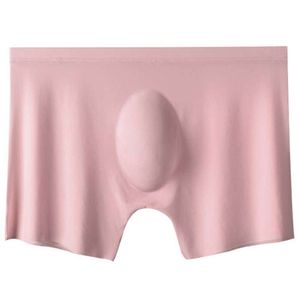 Novo verão de seda gelo roupa interior masculina sem costura transparente boxer shorts ultra fino puro respirável confortável calcinha