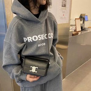 Legal Copy Deisgner Celinss Bags online shop Triumphal Arch Light Luxury Tofu Bag 2023 New French Stick Box Small Square High end Edition Genuine Leather One Shoulde