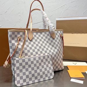 AAAAA TOP TIER Väskhandväskan Stora handväskor med plånbokväska butiksdesigner Tote Fashion Leather Brown Lattice Shoulder Bags