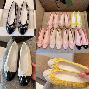 Scarpe di alta marca parigi designer di marca ballerine nere scarpe da donna primavera trapuntata in vera pelle slip on ballerina di lusso per il tempo libero con fiocco scarpe eleganti da donna HJ