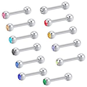 Other Fashion Accessories Stainless Steel Tongue Nipple Shield Barbell Ring Bar Body Piercing Retainer 14g 16mm 12 Color Be Choose Straight 231208