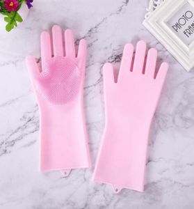 Magic Silicone Dish Cleaning Gloves EcoFriendly Scrubber Washing Multivt handskar Kök Bed Badrum Tool Pet Care Grooming5185233