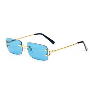 2022 Sonnenbrille mit klarem Rahmen, Vintage-Gold, Sonnenbrille für Damen und Herren, Markendesign, Sommerfarben, farbige Gläser, Legierungsbrille, Neuankömmling 268t