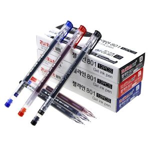 Gel Pens ZUIXUA 12pcs Gel Pen 0.38mm Black Blue Red Ink Pens Large Capacity Writing Smooth School Student Pens Office Stationery 231208