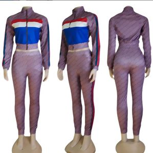Damski projektant odzieży sportowy damskie dwuczęściowe drukowane garnitur baseballowy długie spodnie damskie damskie ubrania joggingowe jesień i zima jesień i zima