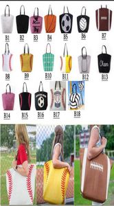 18Style Baseball Bag Tote Canvas Handbags Softball Football Shoulder Basketball Print S Bomullssport Soccer Handbag GGA358711051593