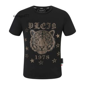 BEAR Designer Herren Designer Philipps Phillip SHIRT Designer Pleins T-Shirts T-Shirt Plain T Herren Markenkleidung Strass PP Skull Herren T-Shirt RUND N 440