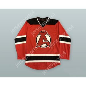 MAGLIA ROSSA DA HOCKEY ALBANY DEVILS personalizzata NUOVA cucitura superiore S-M-L-XL-XXL-3XL-4XL-5XL-6XL