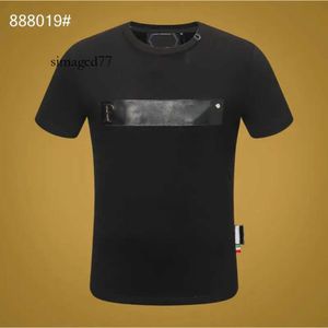 Plain Slim Designer Fashion Men T-shirt Phillip Men's Philipps Designer PP Fit Pleins designer T-shirt Summer Rhinestone Short Sleeve Round Neck Shir 655