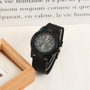 Moda masculina Nylon tecido relógio pulseira relógio oceano, terra, relógio militar de esportes aéreos