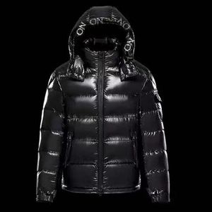 Herrjacka kvinnor ner huva varma parka män svarta puffer jackor bokstav tryck kläd outwear vindbrytare vinter mode för manliga par designer rockar