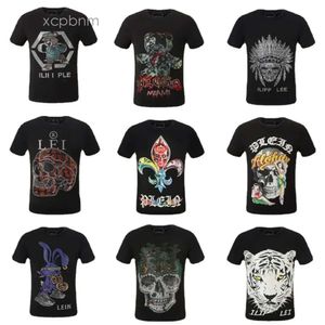 Men Designer Philipps T-Shirt Skull Mens Diamond Designer Tshirt Phillip PP Designer Pleins Plain Short Sleeve Dollar Brown Bear Bark