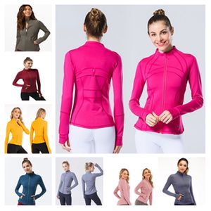 New LU-088 2023 اليوغا سترة النساء تعريف التمرين الرياضي للمعطف السترة الرياضة السريعة الجافة النشطية أعلى zip slotshirt sportwear sell sell size s-3xl
