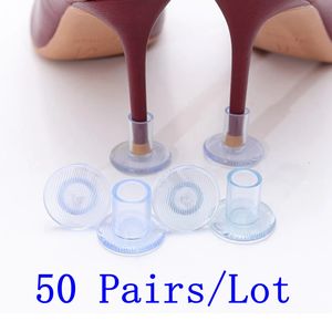 Acessórios de peças de sapato 50 pares / lote protetores de salto alto salto alto stiletto dança cobre antiderrapante rolha de silicone para festa de casamento nupcial favor 231208