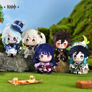 Plush dockor äkta anime -spel Genshin Impact Carnival Theme Cosplay Cartoon Pendant Venti Zhongli Furina Beelzebul Nahida Gift 231208