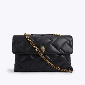 Kurt Geiger London Kensington XXL 38cm Soft Leather Handbags Luxury Black Chains Shoulder Bag Big Cross Body Purse and bag2023