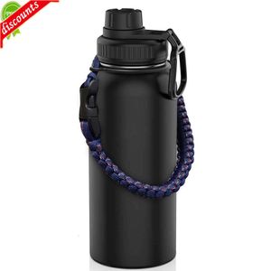 Upgrade 32oz/1l Edelstahl isolierte Wasserflasche Fahrradflaschen doppelwandige vakuumisolierte Wasserflaschen für Reisen im Fitnessstudio