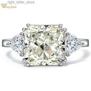 With Side Stones Wong Rain 925 Sterling Silver G Color Created Moissanite Gemstone Wedding Engagement Cocktail Ring Ladies Fine Jewelry Wholesale YQ231209