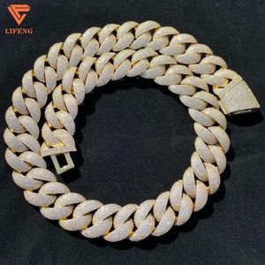 Lifeng Jewelry Classic Miami Cuban Link Chain 18K Gold VVS VVS Moissanite Cuban Chain Men Collana Hiphop