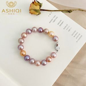 Beaded Ashiqi Big Natural Freshwater Pearl Armband 925 Sterling Silver Jewelry for Women Gift 231208