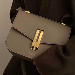 Evening Bags Demellier British minority Tofu Bag Women's 2022 new fashion leather one shoulder cross body small square bag df2994