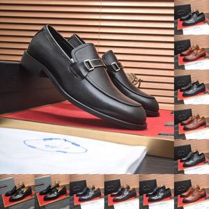 18MOdel New Brown Derby Shoes for Men Lace-up Solid Round Toe Business Nero Uomo Designer Dress Shoes Taglia 38-45 Scarpe da uomo di spedizione gratuita