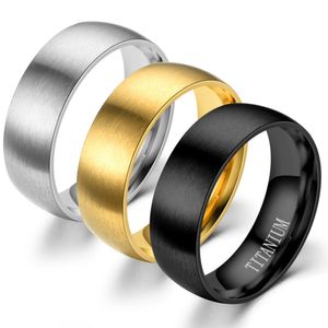 Titanium Steel Men's Black Custom Ring Gold Silver Stainless Steel Matte Surface Letter Engraved Rings for Men Male Cool Finger Ring Jewelry Gift Promotion Price