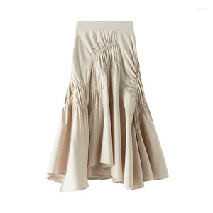 Skirts Skirts A-line Skirt Spring/summer 2023 Super Black And White Pleated Mid Length Style