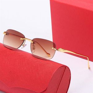 Designer-Sonnenbrille Carti Brille Gold Silber Leopardenkopf Damen HerrenSonnenschutz Verbundmetall Randlos Optischer Rahmen Klassisch Neueste 198B