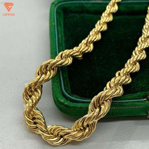 Lifeng Jewelry Dicke Seilkette für Herren und Damen, 10 mm, Hip-Hop, 925er Silber, vergoldet, kurzer Halsband