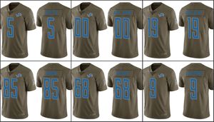 Detroit'lions''men 9 Matthew Stafford 19 Kenny Golladay 5 Matt Prater Custom Youth salut