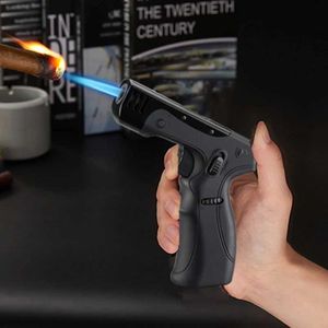 1300C Torch Kitchen Gun Turbo Windproof Cigar Bbq Camping Lighter With Adjustable Blue Flame Size Safety Lock Powerful Gadgets