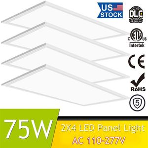 4 Pack Panel Light 2x4 FT ETL Listed 0-10V Dimmable 5000K Drop Ceiling Flat LED Light Recessed Edge-Lit Troffer Fixture281h