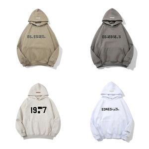 Ess hoodie 2023 Sonbahar ve Kış Çift Amerikan Moda Markası Erkek Süveteri Süet Köpük Baskılı Yuvarlak Boyun Külot Kazak