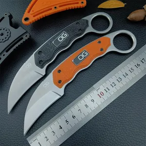 S0 G CLAW KARAMBIT KNIFE GAMBIT BLADE 8CR13MOV PLAIN BLADE OUTDOOR CAMPING HUNTING HUNTION SELDEFENSEEDC TACTICAL KNIVE