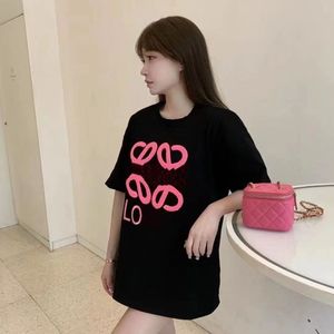 Womens Lowee Fashion Towel Embroidery Letter Graphic Tee Designer T Shirt Women Black White Tricolor Short Sleeved Shirts Wholesale luxury Short Sleeved