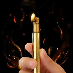 Mini Brass Portable Oil Olej Lakier do papierosów Luksusowe małe złoto w stylu vintage bez benzynowej starter