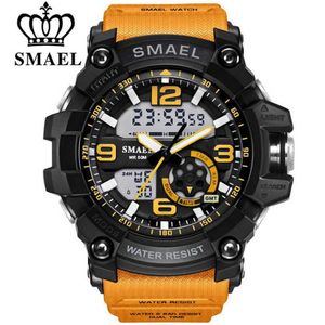 SMAEL Men Military Watch 50m Waterproof Wristwatch LED Quartz Clock Male relogios masculino 1617 Digital Sports Watches Men's271e