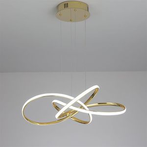 Chrome Gold Plated Modern led pendant lights for dining room kitchen Room Led pendant lamp 90-260V223J