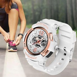 Orologio sportivo da donna alla moda G Orologio digitale impermeabile da donna LED THOCK Orologio da polso militare elettronico militare Orologio da ragazza Reloj 210928247J