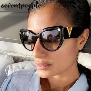 Sonnenbrille Übergroße Cat Eye Frauen Mode Cateye Sonnenbrille Für Damen Vintage Großen Rahmen Sunglass290Z