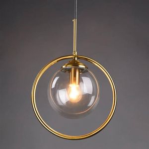 Loft Modern Pendant Light Bedside Hanging Lamp Kitchen Island Suspension Bedroom Magic Bean Gold Glass Ball Lighting188P