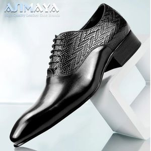 Gai gai gai vestido de alta qualidade preto sapato formal escritório oxfords elegante posição casamento trança couro negócios rendas até sapatos masculinos feitos à mão 231208