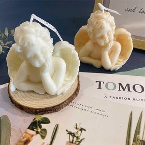 3D Angel Baby Candle Silicone Mould Clay Handmade Soap Formant Form Chocolate Mould Plaster Cake Cake Tools 210721225W